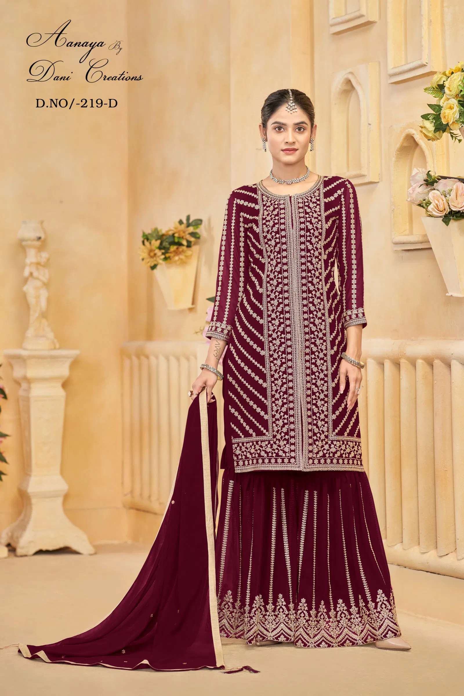 Aanaya Vol 219 Faux Georgette Designer Salwar Kameez Collection